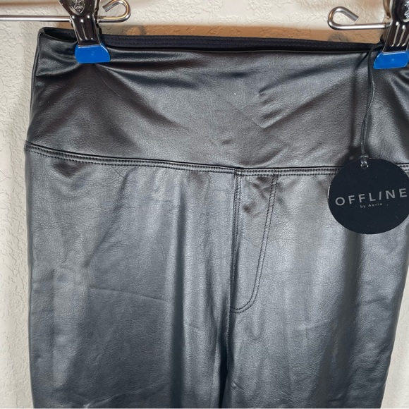 Offline By Aerie Real Luxe Black Faux Leather Leggings - Picture 3 of 7